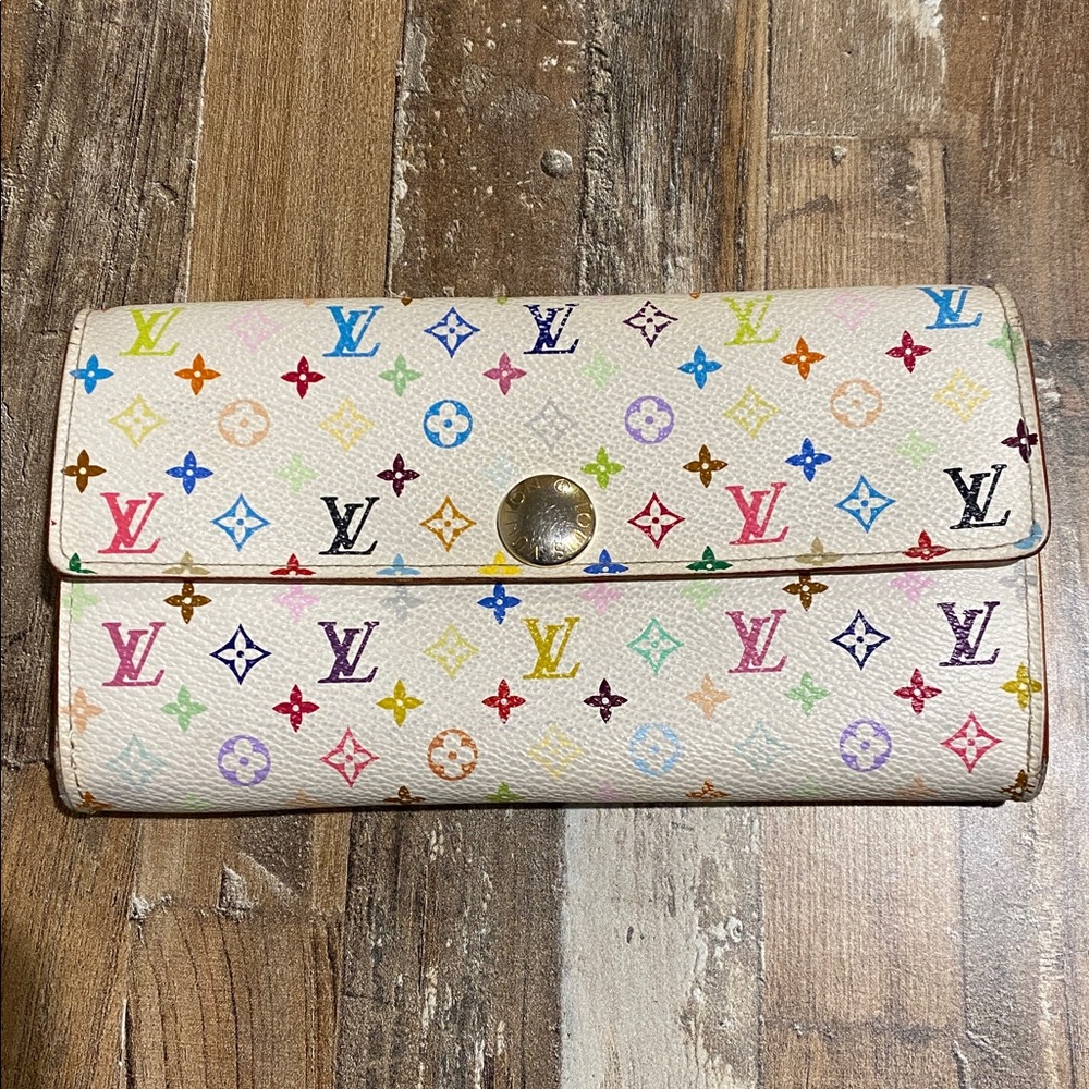 Louis Vuitton Murakami Multicolore Monogram Sarah Wallet